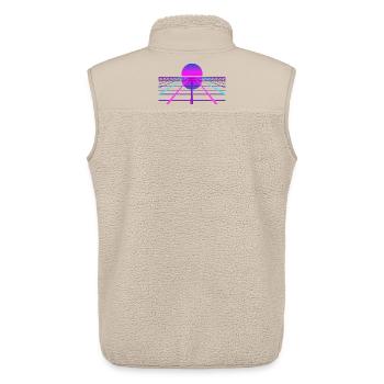 80er Retro Sonnenuntergang Neon Horizon Gamer  - Unisex Sherpaweste von Stanley/Stella - Beige - Hinten - AI Model Male 178 light (178cm)