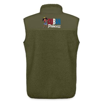Cuba Pride & Home - Design du drapeau de Cuba - Veste sans manches sherpa unisexe Stanley/Stella - kaki - Dos - AI Model Male 178 light (178cm)