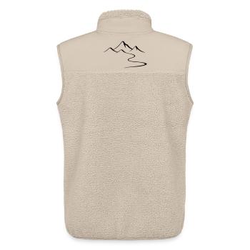 Silhouette du contour des montagnes - Veste sans manches sherpa unisexe Stanley/Stella - beige - Dos - AI Model Male 178 light (178cm)
