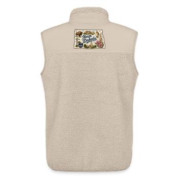 North Dakota Peace Garden State Vintage-Aufkleber - Unisex Sherpaweste von Stanley/Stella - Beige - Hinten - AI Model Male 178 light (178cm)