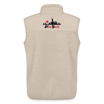 new york - Unisex Sherpaweste von Stanley/Stella - Beige - Hinten - AI Model Male 178 light (178cm)