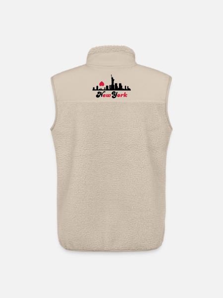 new_york - Veste sans manches sherpa unisexe Stanley/Stella - beige