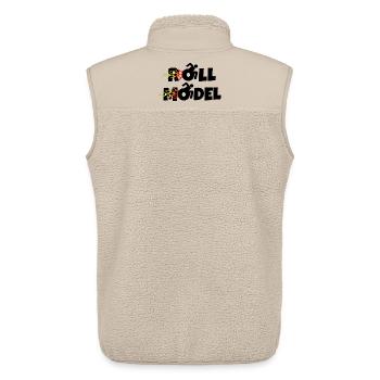 Every wheelchair user is a roll model. Flames * - Unisex Sherpa Gilet by Stanley/Stella - beige - Back - AI Model Male 178 light (178cm)