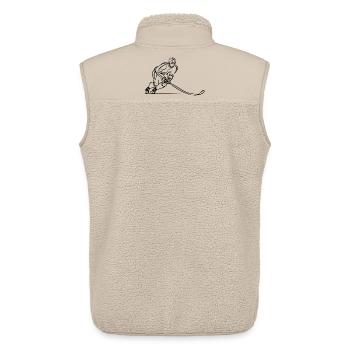 Eishockeyspieler Line Art - Unisex Sherpaweste von Stanley/Stella - Beige - Hinten - AI Model Male 178 light (178cm)