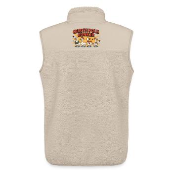 Pôle Nord Honker Oie Noël Drôle Père Noël - Veste sans manches sherpa unisexe Stanley/Stella - beige - Dos - AI Model Male 178 light (178cm)