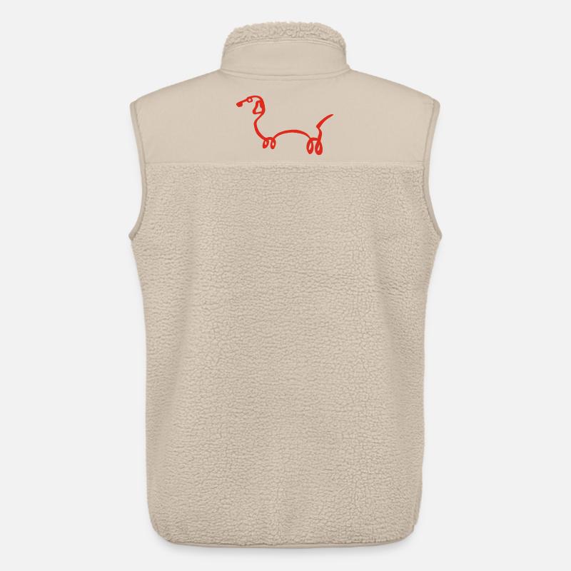 Minimalistischer Roter Wursthund - Unisex Sherpaweste von Stanley/Stella - Beige