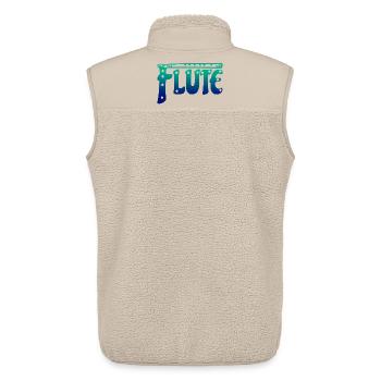 Gradient Flute Typography Music Lover - Unisex Sherpa Gilet by Stanley/Stella - beige - Back - AI Model Male 178 light (178cm)