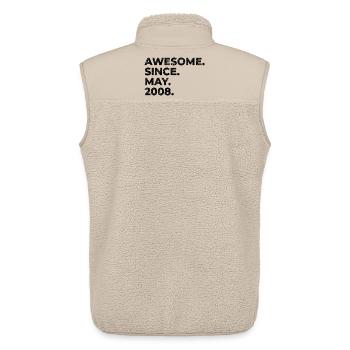 Awesome since May 2008 | Birthday | Gift - Unisex Sherpa Gilet by Stanley/Stella - beige - Back - AI Model Male 178 light (178cm)