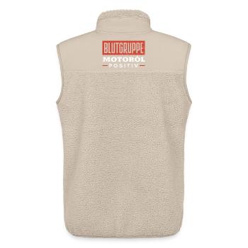 Blutgruppe Motoröl Positiv Auto Kfz Schrauber - Unisex Sherpaweste von Stanley/Stella - Beige - Hinten - AI Model Male 178 light (178cm)