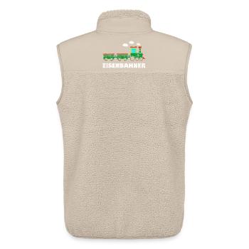 Eisenbahner Kinder Lokomotive Eisenbahn - Unisex Sherpaweste von Stanley/Stella - Beige - Hinten - AI Model Male 178 light (178cm)