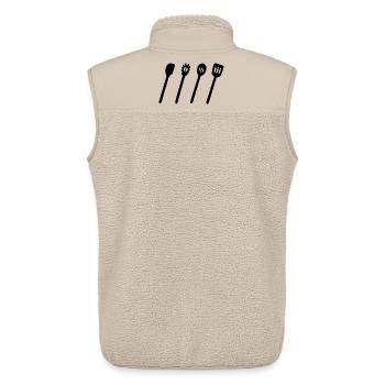 Wooden Spoon Set - Unisex Sherpa Gilet by Stanley/Stella - beige - Back - AI Model Male 178 light (178cm)
