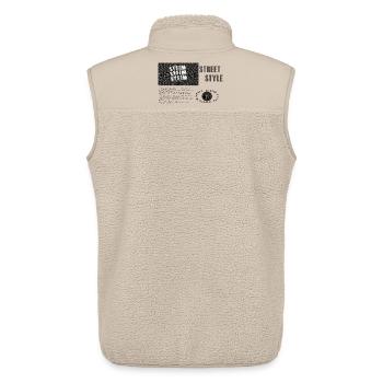 Streetwear Style Kollektion - Unisex Sherpaweste von Stanley/Stella - Beige - Hinten - AI Model Male 178 light (178cm)