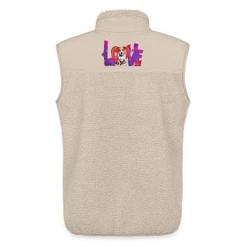 Love Dog Jack Russell Terrier Graffiti Design - Unisex Sherpaweste von Stanley/Stella - Beige - Hinten - AI Model Male 178 light (178cm)