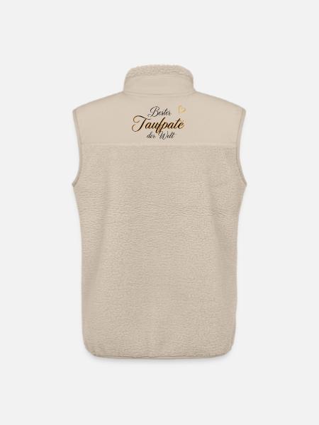 Edles Geschenk für den Taufpaten - Unisex Sherpaweste von Stanley/Stella - Beige