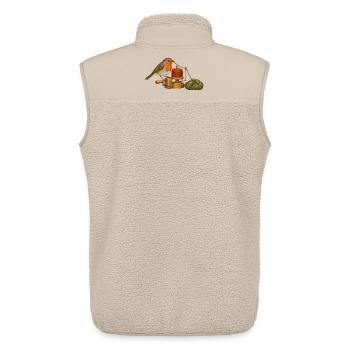 Rotkehlchen wickelt Garn - Unisex Sherpaweste von Stanley/Stella - Beige - Hinten - AI Model Male 178 light (178cm)