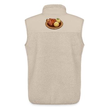 Schweinshaxe im Bratensud - Unisex Sherpaweste von Stanley/Stella - Beige - Hinten - AI Model Male 178 light (178cm)