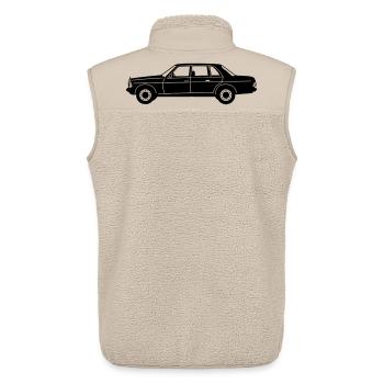 MB W123 Oldtimer Kult seitlich ...(25) - Unisex Sherpaweste von Stanley/Stella - Beige - Hinten - AI Model Male 178 light (178cm)