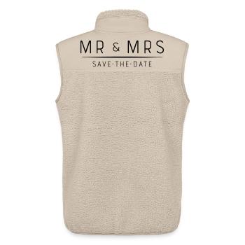 Mr and Mrs - Veste sans manches sherpa unisexe Stanley/Stella - beige - Dos - AI Model Male 178 light (178cm)