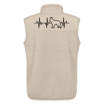 Deutscher Schäferhund Pulsschlag - Unisex Sherpaweste von Stanley/Stella - Beige - Hinten - AI Model Male 178 light (178cm)