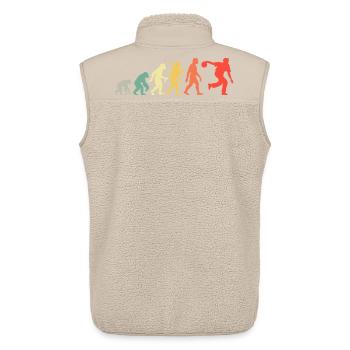 Bowling Evolution Kegeln Für Bowlingspieler Retro - Unisex Sherpaweste von Stanley/Stella - Beige - Hinten - AI Model Male 178 light (178cm)