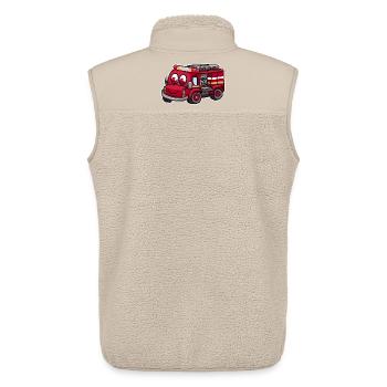 Camions de pompiers - Veste sans manches sherpa unisexe Stanley/Stella - beige - Dos - AI Model Male 178 light (178cm)