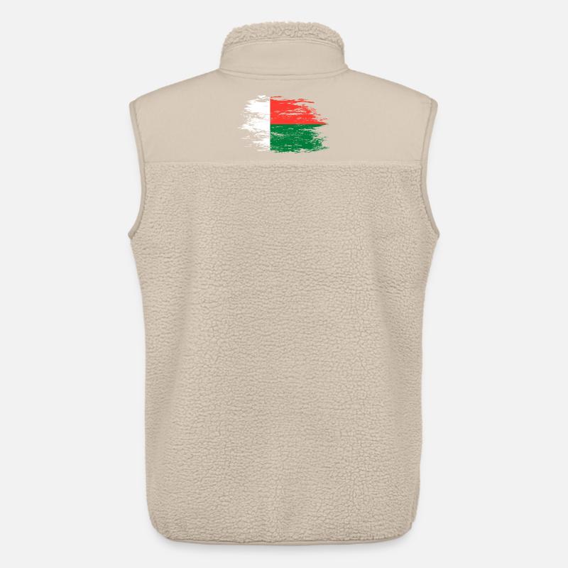 Drapeau de Madagascar utilisé - Veste sans manches sherpa unisexe Stanley/Stella - beige