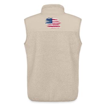 Drapeau des États-Unis utilisé - Veste sans manches sherpa unisexe Stanley/Stella - beige - Dos - AI Model Male 178 light (178cm)