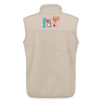 Personalisierter Ida-Name - Unisex Sherpaweste von Stanley/Stella - Beige - Hinten - AI Model Male 178 light (178cm)