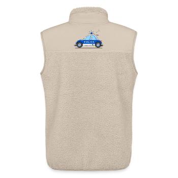 Polizeiauto Police Blau - Unisex Sherpaweste von Stanley/Stella - Beige - Hinten - AI Model Male 178 light (178cm)