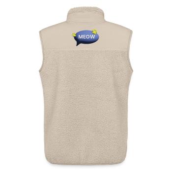 Miaou Chat Mignon Catlove 3D - Veste sans manches sherpa unisexe Stanley/Stella - beige - Dos - AI Model Male 178 light (178cm)