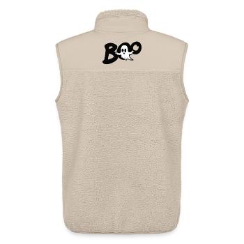 Cute Halloween Ghost – Boo - Unisex Sherpa Gilet by Stanley/Stella - beige - Back - AI Model Male 178 light (178cm)