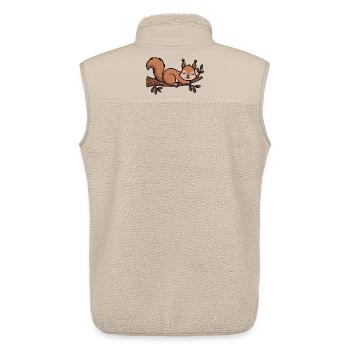Eichhörnchen auf Ast Cartoon - Unisex Sherpaweste von Stanley/Stella - Beige - Hinten - AI Model Male 178 light (178cm)