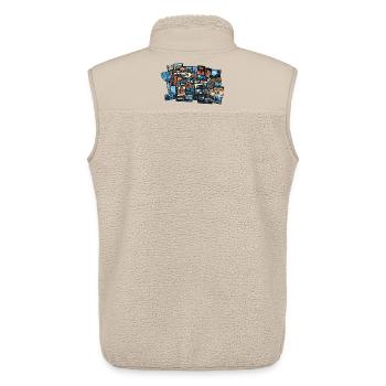 THE BLUES ROAD #2 – Ton & Bild - Unisex Sherpaweste von Stanley/Stella - Beige - Hinten - AI Model Male 178 light (178cm)