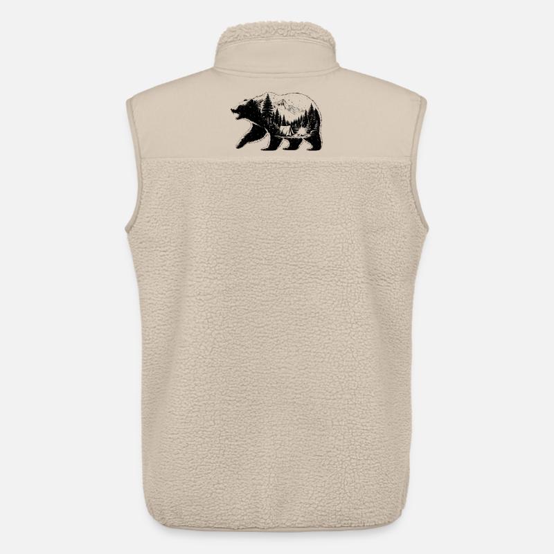 Bären-Campinglandschaft - Unisex Sherpaweste von Stanley/Stella - Beige