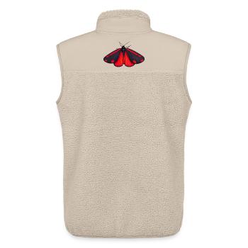 Cinnabar Moth Tyria jacobaeae Cartoon Style  - Unisex Sherpa Gilet by Stanley/Stella - beige - Back - AI Model Male 178 light (178cm)