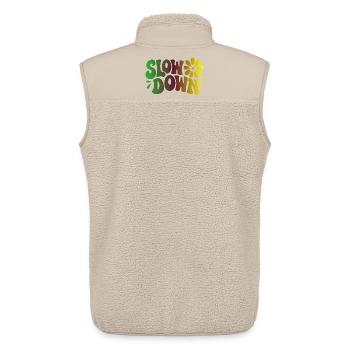 Slow Down Yoga Achtsamkeit und Ruhe - Unisex Sherpaweste von Stanley/Stella - Beige - Hinten - AI Model Male 178 light (178cm)