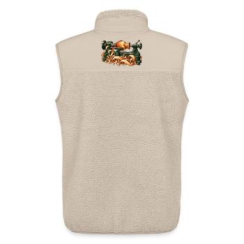 Vase nimmt Gestalt auf einer Drehbank an - Unisex Sherpaweste von Stanley/Stella - Beige - Hinten - AI Model Male 178 light (178cm)