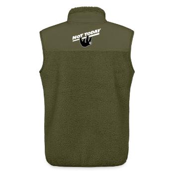 Faultier Not Today – Spruch für Morgenmuffel - Unisex Sherpaweste von Stanley/Stella - Khaki - Hinten - AI Model Male 178 light (178cm)