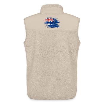 Australia flag used - Unisex Sherpa Gilet by Stanley/Stella - beige - Back - AI Model Male 178 light (178cm)