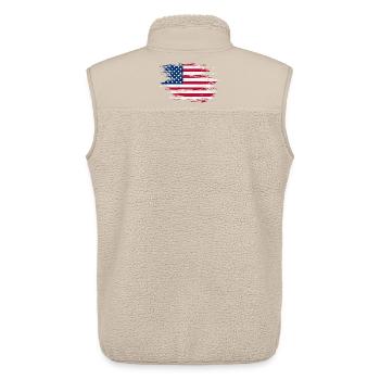 USA Flagge used - Unisex Sherpaweste von Stanley/Stella - Beige - Hinten - AI Model Male 178 light (178cm)