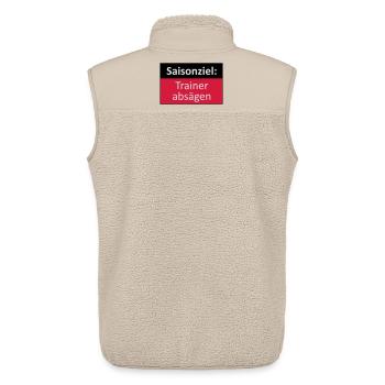 Trainer absägen - Unisex Sherpaweste von Stanley/Stella - Beige - Hinten - AI Model Male 178 light (178cm)