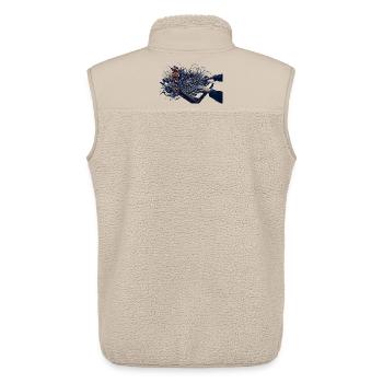 Clavier floral abstrait et énergie sonore - Veste sans manches sherpa unisexe Stanley/Stella - beige - Dos - AI Model Male 178 light (178cm)