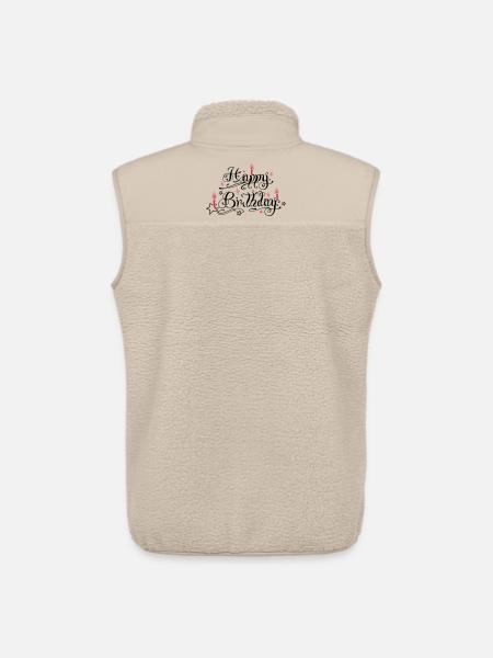 Happy birthday lettering with candles. - Unisex Sherpa Gilet by Stanley/Stella - beige