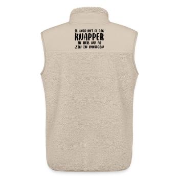 I'm getting more and more handsome. Looking forward to tomorrow # - Unisex Sherpa Gilet by Stanley/Stella - beige - Back - AI Model Male 178 light (178cm)