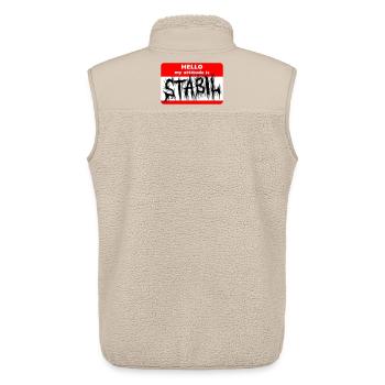 STABIL - HELLO DEATH METAL - Unisex Sherpaweste von Stanley/Stella - Beige - Hinten - AI Model Male 178 light (178cm)