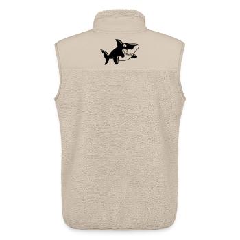 Funny Shark - Unisex Sherpa Gilet by Stanley/Stella - beige - Back - AI Model Male 178 light (178cm)