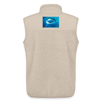 Smiling Shark Underwater - Unisex Sherpa Gilet by Stanley/Stella - beige - Back - AI Model Male 178 light (178cm)