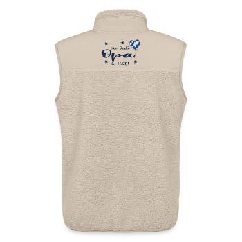 Der beste Opa der Welt mit Herz und Weltkarte - Unisex Sherpaweste von Stanley/Stella - Beige - Hinten - AI Model Male 178 light (178cm)