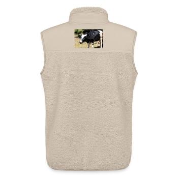 Affiche de vache - Veste sans manches sherpa unisexe Stanley/Stella - beige - Dos - AI Model Male 178 light (178cm)