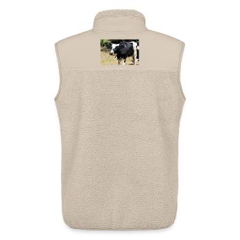 Affiche de vache - Veste sans manches sherpa unisexe Stanley/Stella - beige - Dos - AI Model Male 178 light (178cm)